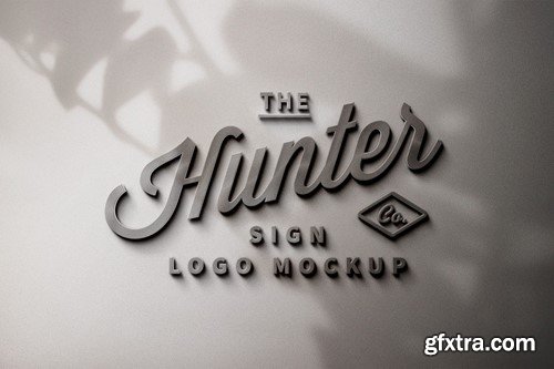 Sign Logo Mockup with Shadow Overlay EAS84HT