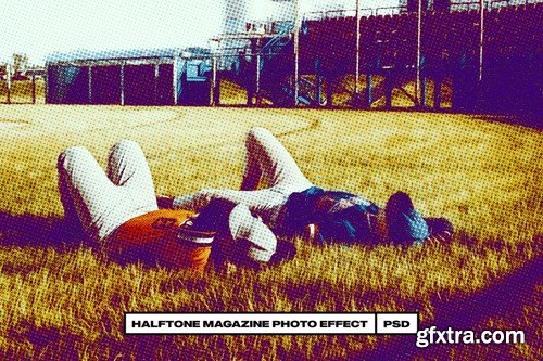 Halftone Magazine Photo Effect VQL5YPH