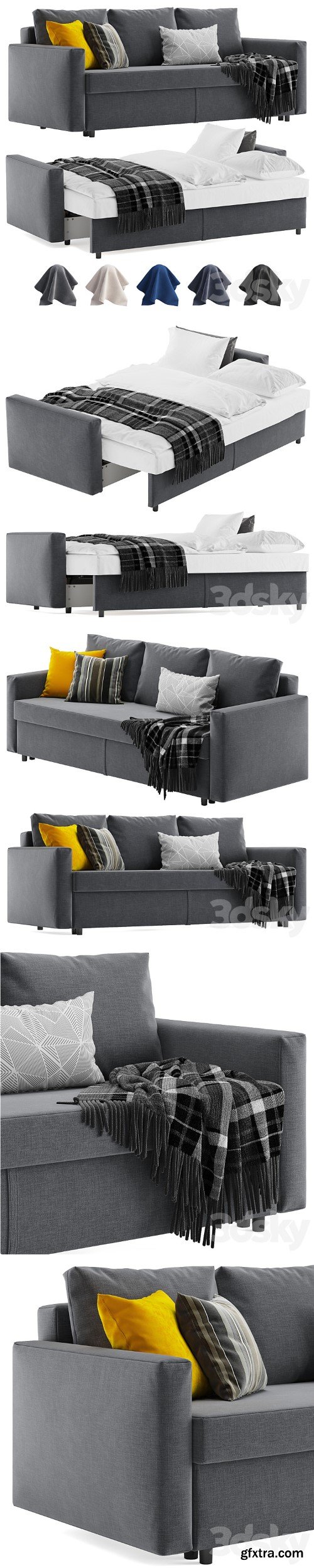 Ikea Friheten sleeper sofa 3 seats