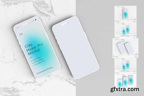 Clay Minimal iphone 14 pro Max Screen Mockup Set QSEZ3JV