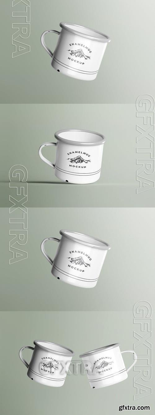 Floating Enamel Mug Mockup ARUWDP5