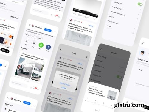 Domoco News Letter Mobile App UI KIT Ui8.net