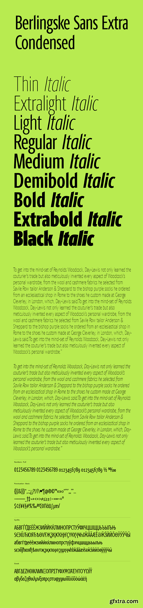 Berlingske Sans Extra Condensed Font Family