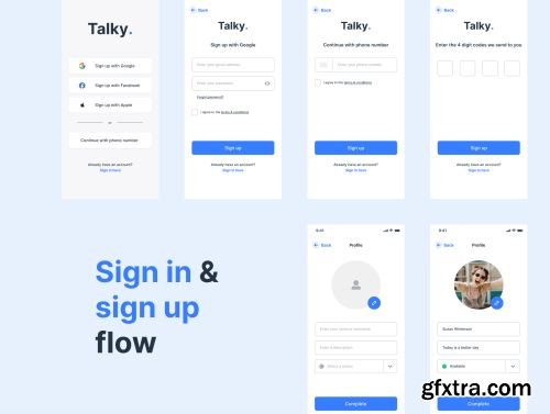 Talky | Chat & Video Messenger App Ui8.net