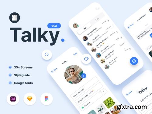 Talky | Chat & Video Messenger App Ui8.net