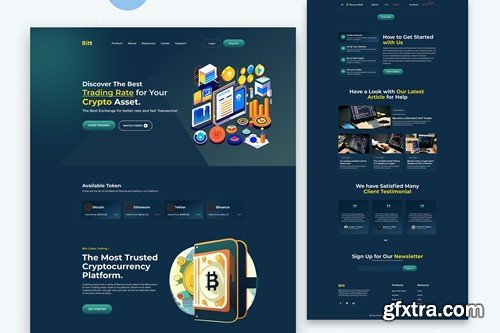 Bitt - Cryptocurrency Landing Page QZEPM5F