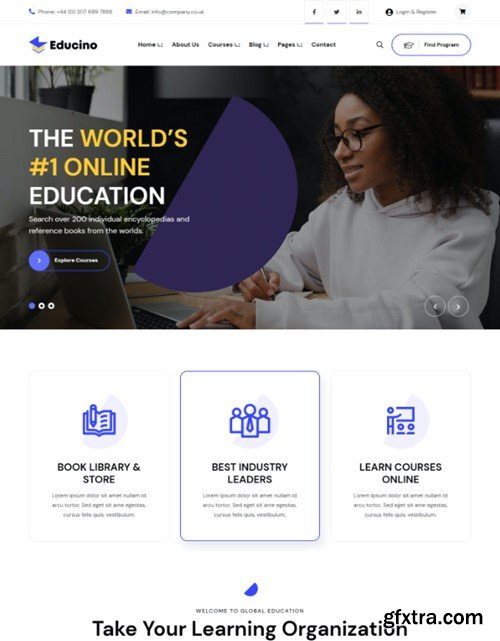 Educino - LMS, Course & Education HTML Template RAQKW95