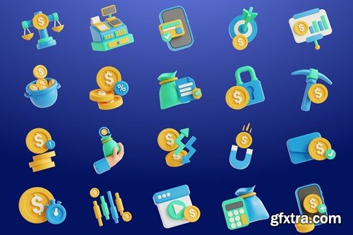 Money - 3D Icon Set QYJ2WGL