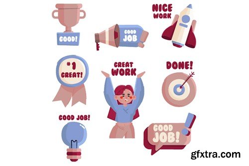 Good Job Stickers Illustration MS5MTFP