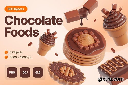 Chocolate Foods 3D Illustrations ZNJ2PJY