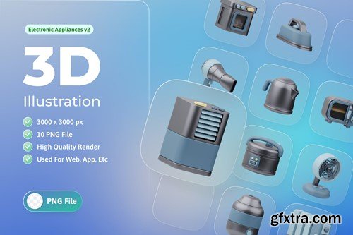 Electronic Appliances 3d Illustration v2 63KM9DB