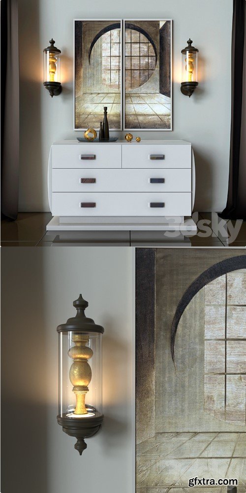 Chest of drawers and lamp Smania