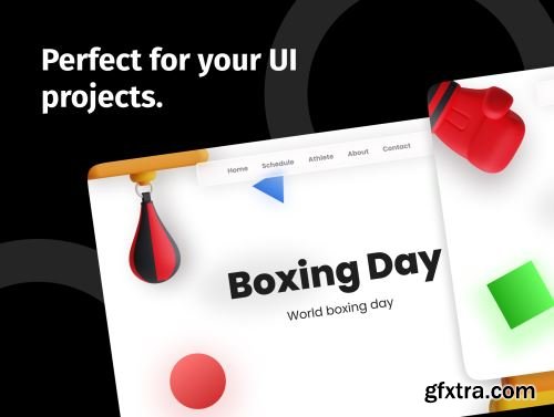 3D Boxing Icon Set Ui8.net