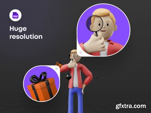 3D Character Pack Illustration & 3D Elements object Ui8.net