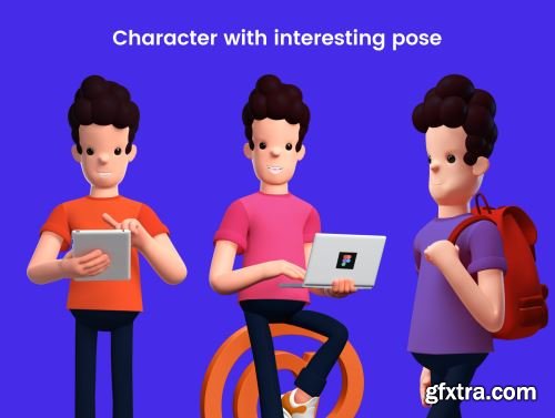 3D character with 10 poses Ui8.net