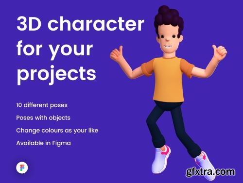 3D character with 10 poses Ui8.net