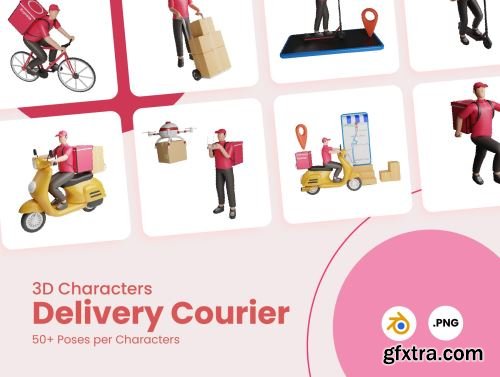 3D Characters Delivery Courier Ui8.net