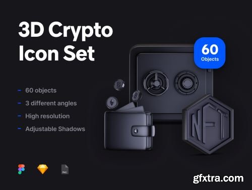 3D Crypto Icon Set Ui8.net