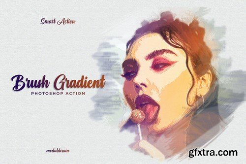 Brush Gradient Cartoon Effect - Actions T8JT2GJ