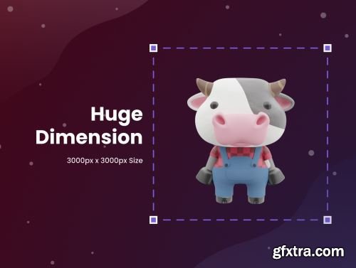 3D Cute Animal Characters Illustration Ui8.net