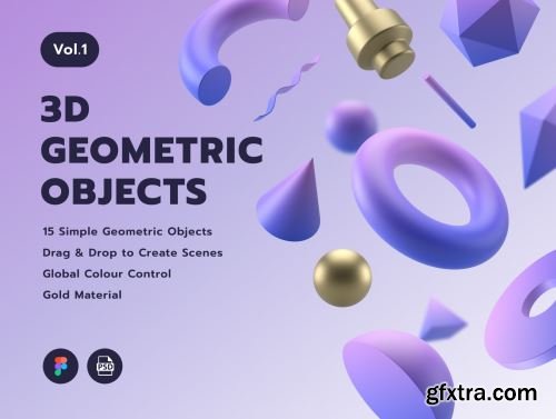3D Geometric Objects Vol.1 Ui8.net