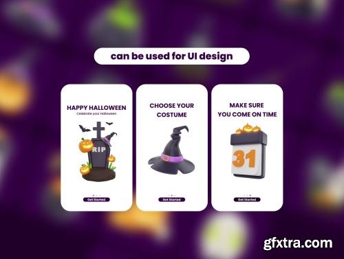 3D Halloween Icon Set Pack Ui8.net