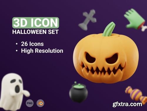 3D Halloween Illustration set Ui8.net