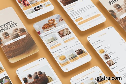 Cake E-commerce, Muffin Store &amp; Bakery Shop App UI LZM7GQ2