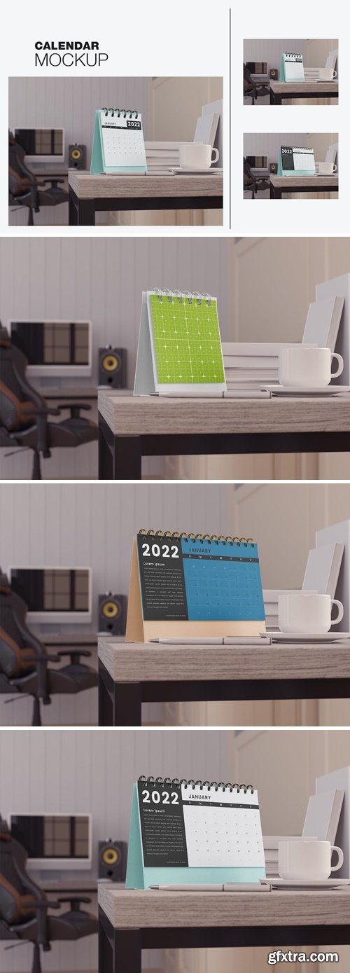 Set Desk Calendar Mockup AADJH4F