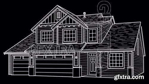 Doodle House Outline Drawing Animation 1582921