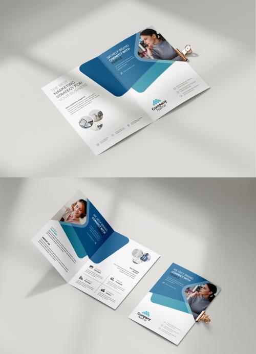 Blue Business Bifold Brochure Layout 575854676