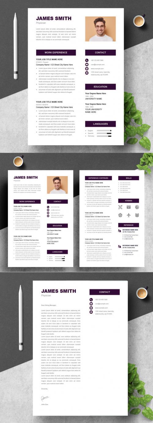 Physician Resume Design Template 575515175