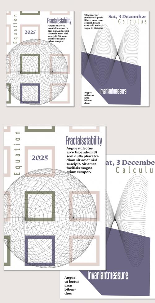 A4 Flyer 3D Geometric Wireframe Shape Simple Layout Science Event 575726515