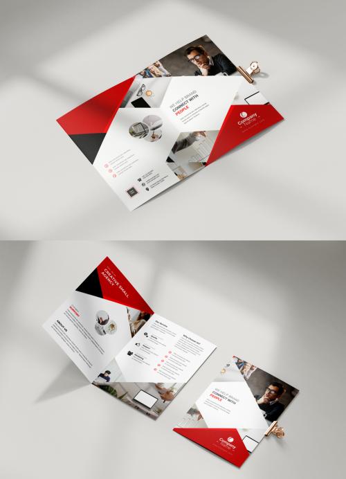 Red Color Bifold Brochure Layout 575855107