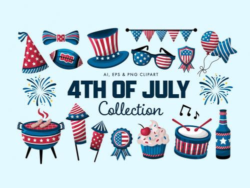 4th of July Illustrations Set 579071868