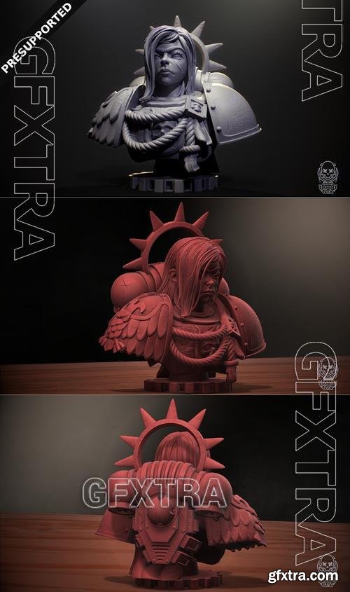 Jigglystix - Female Space Commander Bust &ndash; 3D Print Model