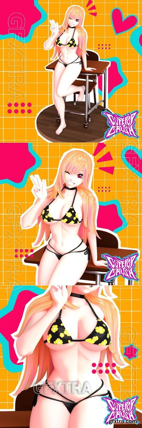CutePopCrush - Marin Kitagawa bikini and NSFW Version &ndash; 3D Print Model