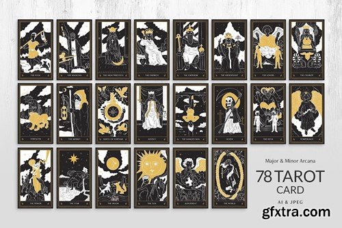 Tarot Card Illustration Set LBWYM9Q