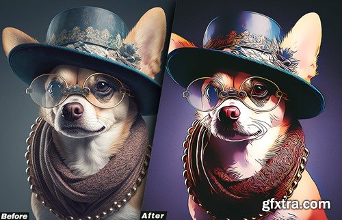 Cartoonize Painting Photoshop Actions 7FFTLG6