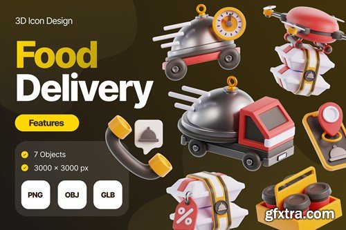 Food Delivery 3D Illustrations MFAXSP7