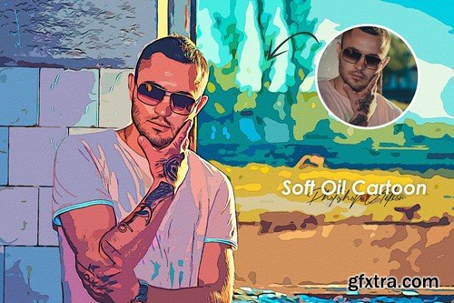 Soft Oil Cartoon Photoshop Action P2324H6