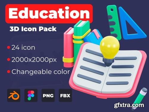 Education 3D icon pack Ui8.net