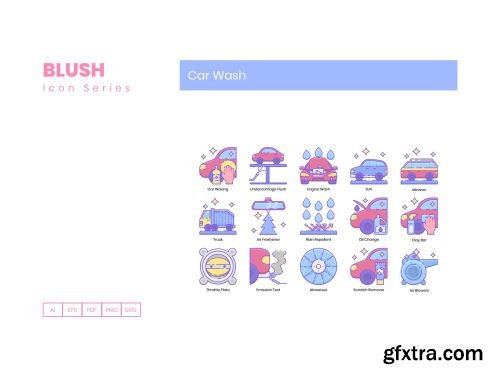 50 Car Wash Icons | Blush Series Ui8.net