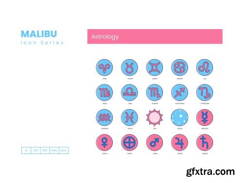 55 Astrology Icons | Malibu Series Ui8.net