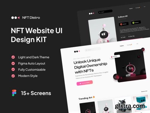 NFT Distro - NFT Website UI Design KIT Ui8.net