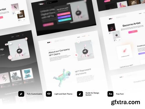 NFT Distro - NFT Website UI Design KIT Ui8.net