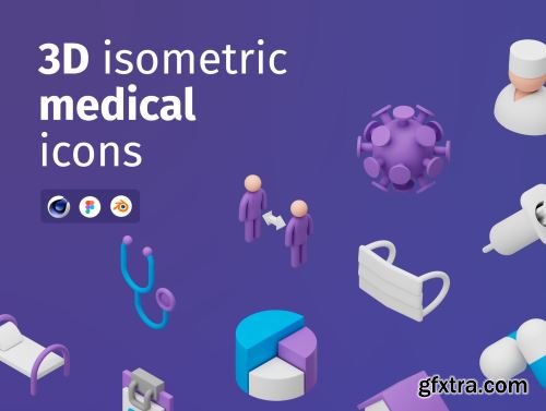 3D isometric medical icons Ui8.net