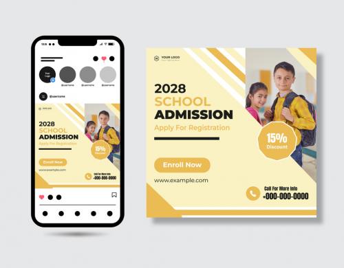 School Admission Post Design Template 582942005