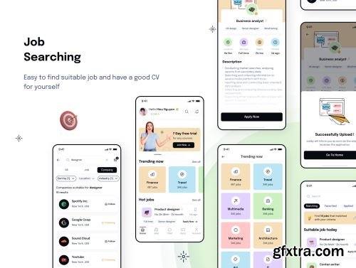 Jobby - Job Finder App UI Kit Ui8.net