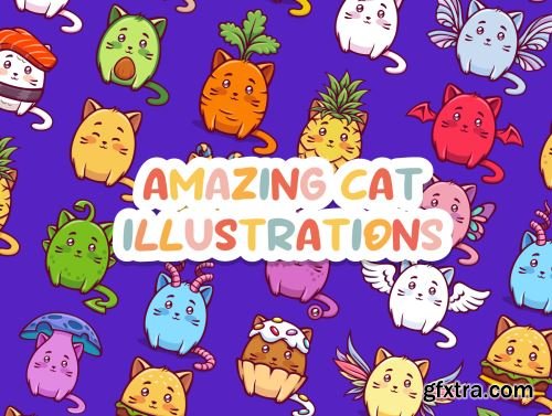 Amazing Cat Illustrations Ui8.net